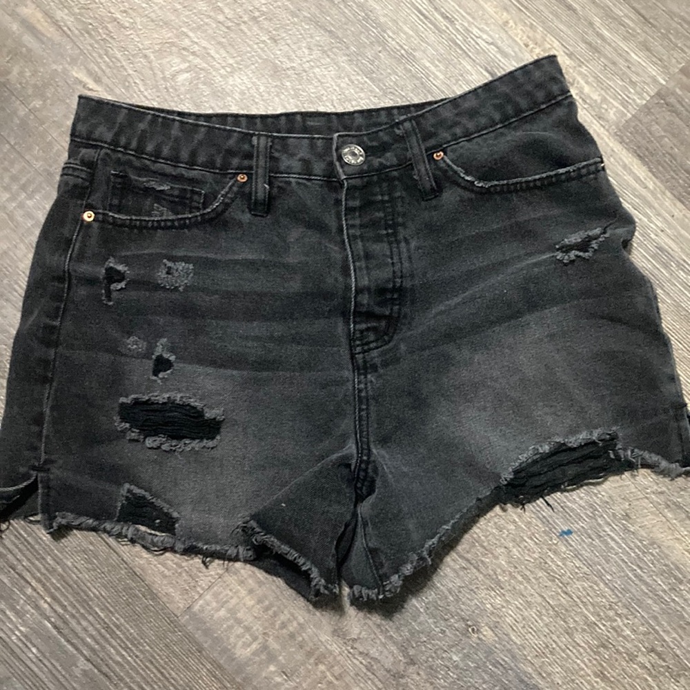 Black jean shorts